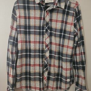 Men's Plaid Shirt - Red, Blue, and White